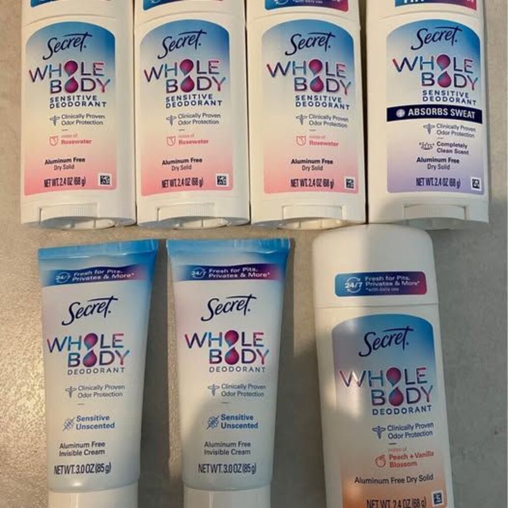 7 brand new secret whole body deodorant bundle set